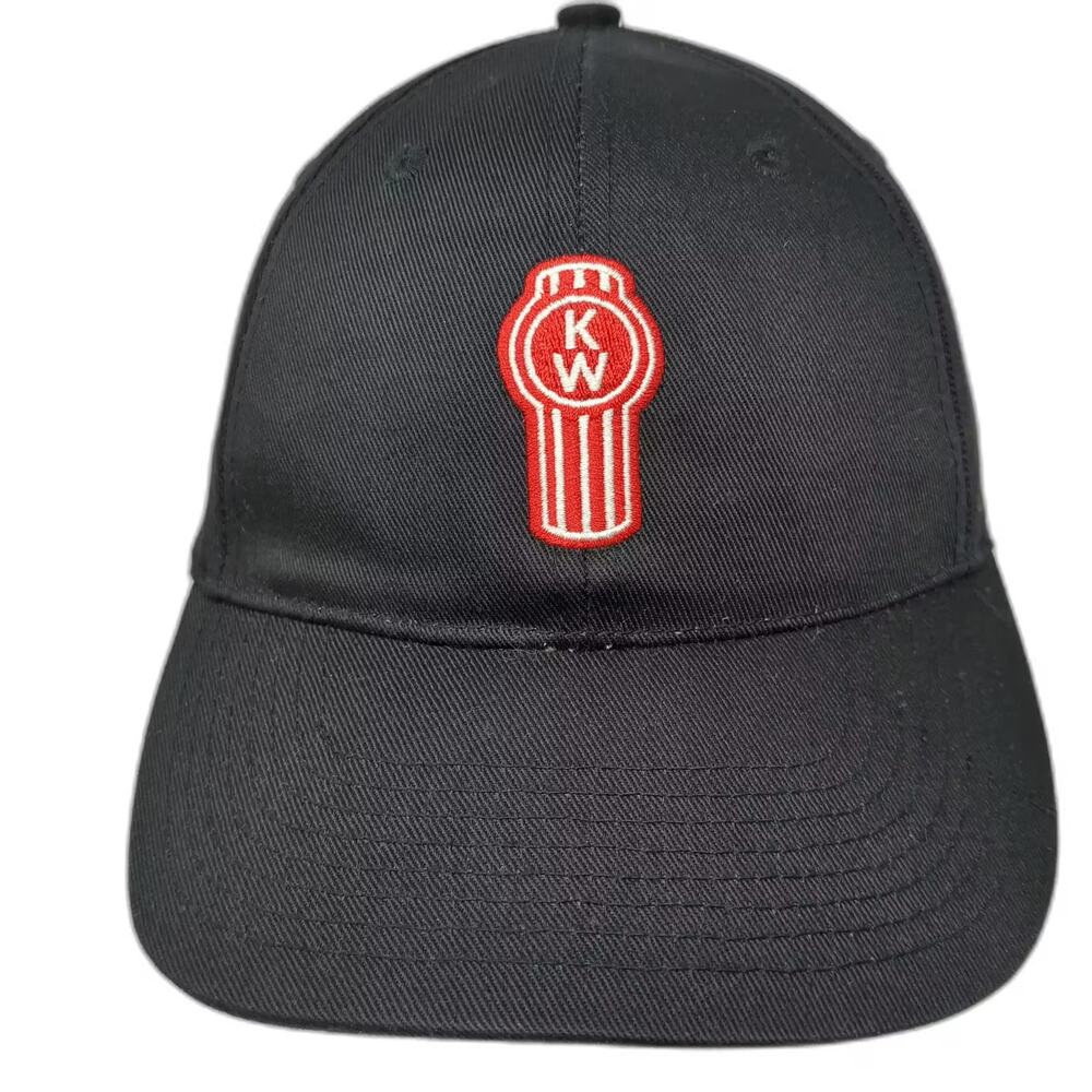 Kenworth Semi Truck Baseball Cap Hat Black Red OS Embroidered Logo Strapback